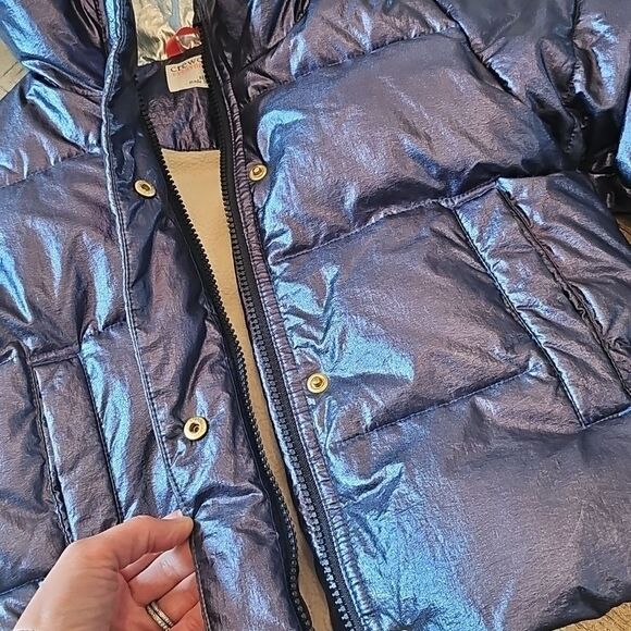 Metallic navy puffer jacket Size 4-5 Crewcuts Everyday - Picture 6 of 13